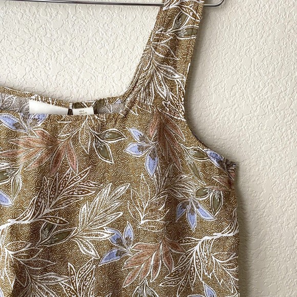 Cynthia Rowley Womens Linen Floral Leaf Print Sleeveless Top Size Large NWT - Picture 3 of 5